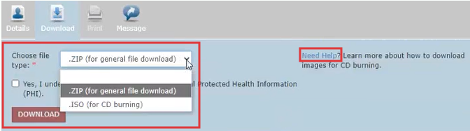 Choose file type dropdown