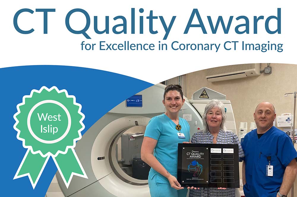 CT Quality Award for Excellence in Coronary CT Imaging awarded to West Islip